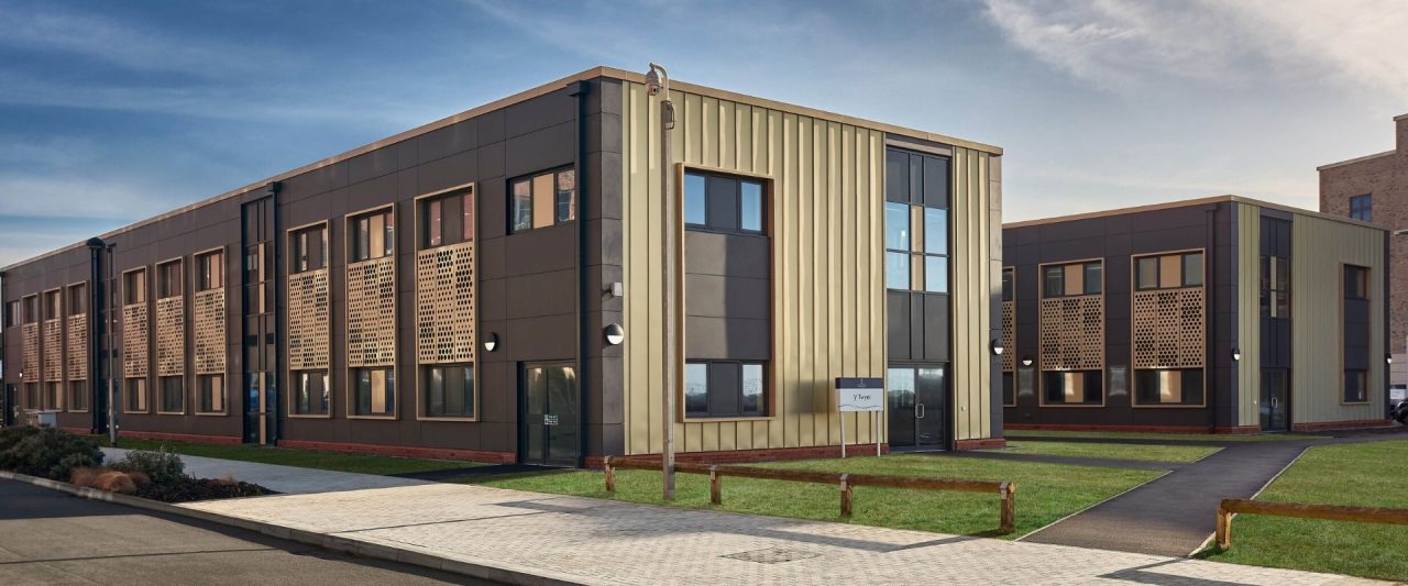 Modular building at Swansea University