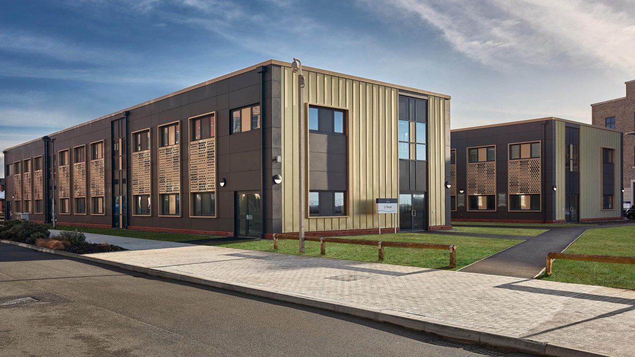 Modular building at Swansea University
