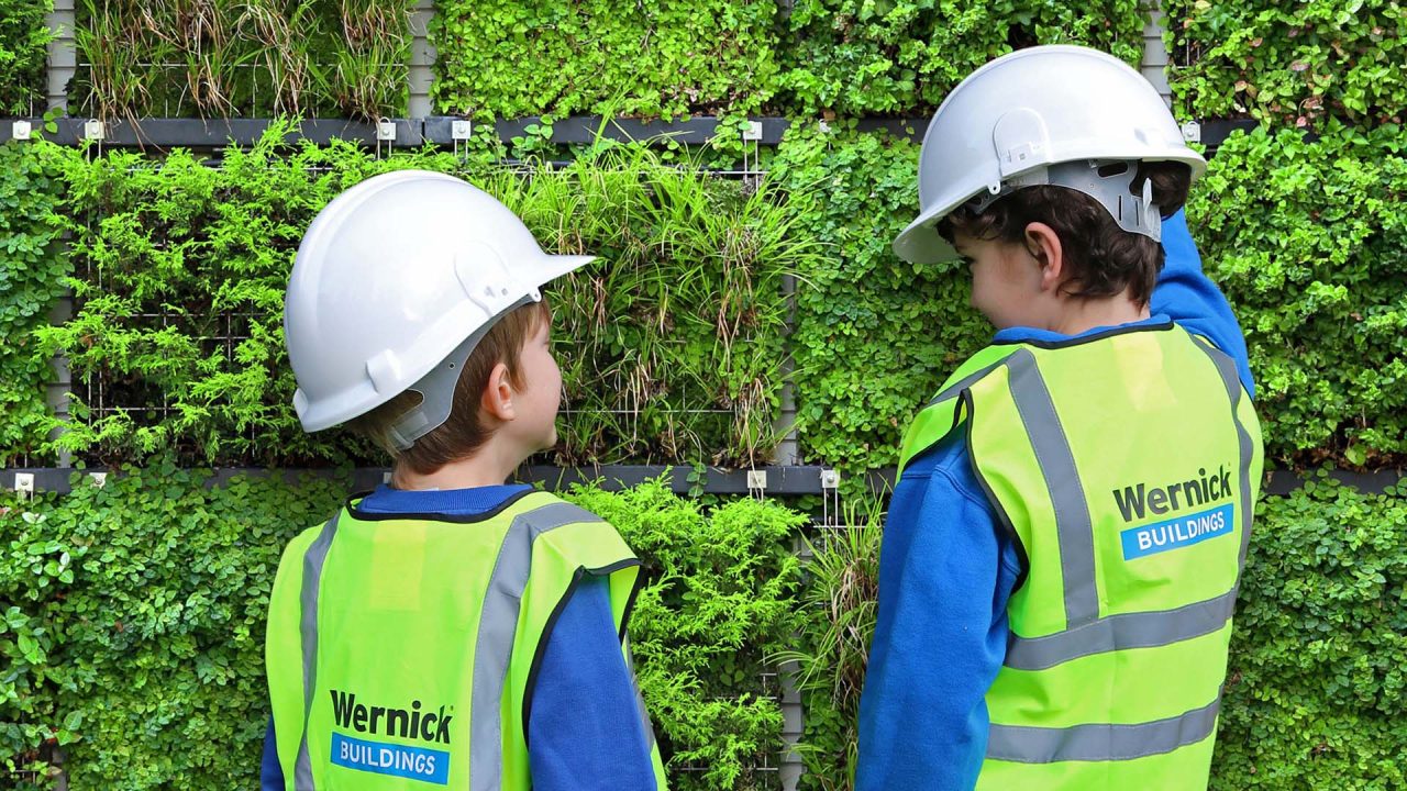 Sustainability - kids with living wall