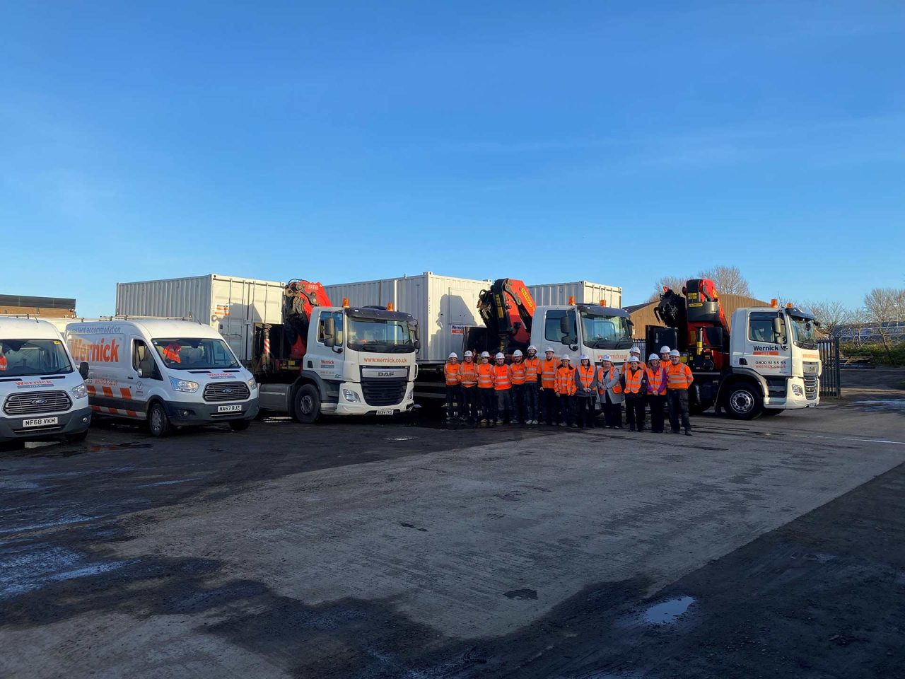 image of wernick hire team in the yard
