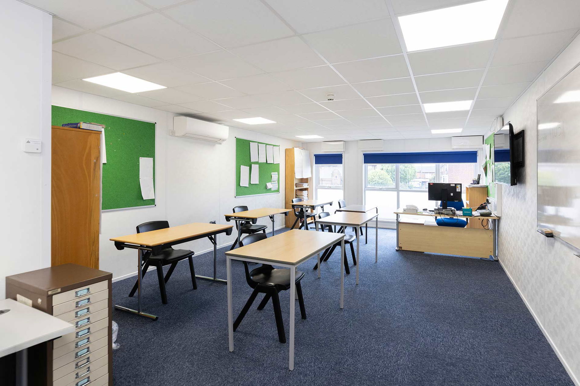 Image of a classroom in a modular school