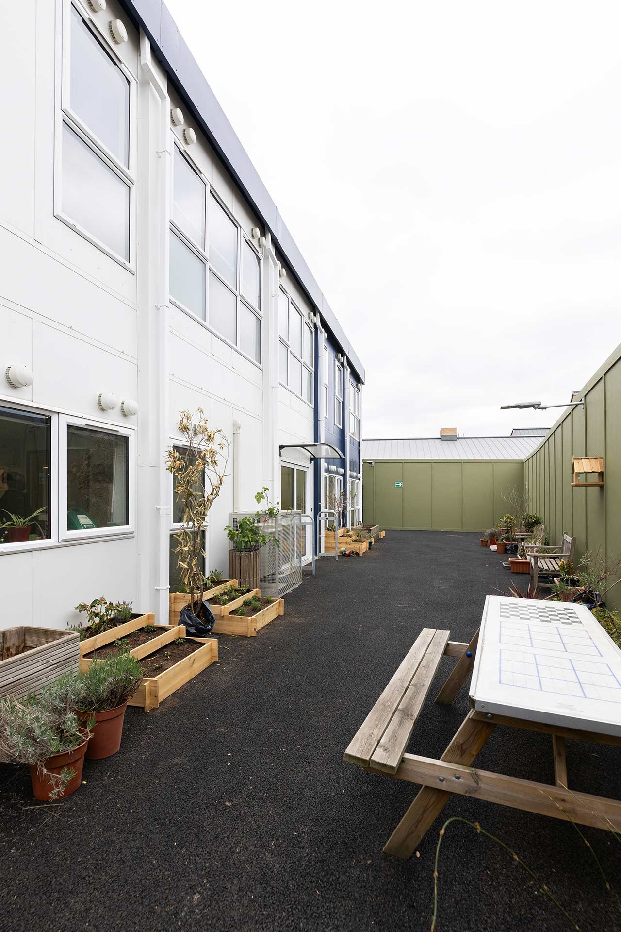 Image of the external area for the modular school