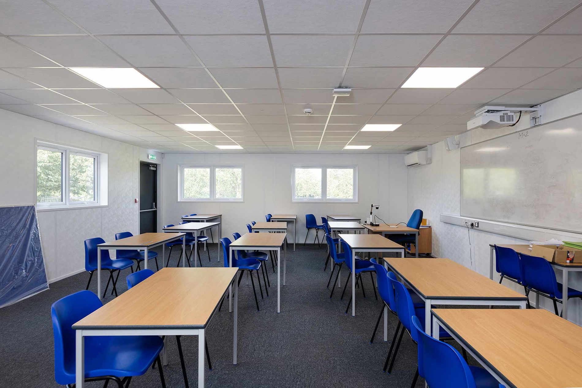 Image of a classroom in a refurbished modular building